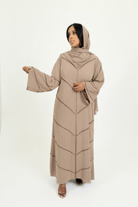 Rose Gold Embellishments Abaya with Matching Hijab