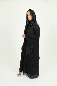 Three Tier Layered Abaya With Matching Hijab